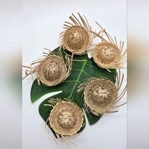 Five Miniature Straw Hats Pavas